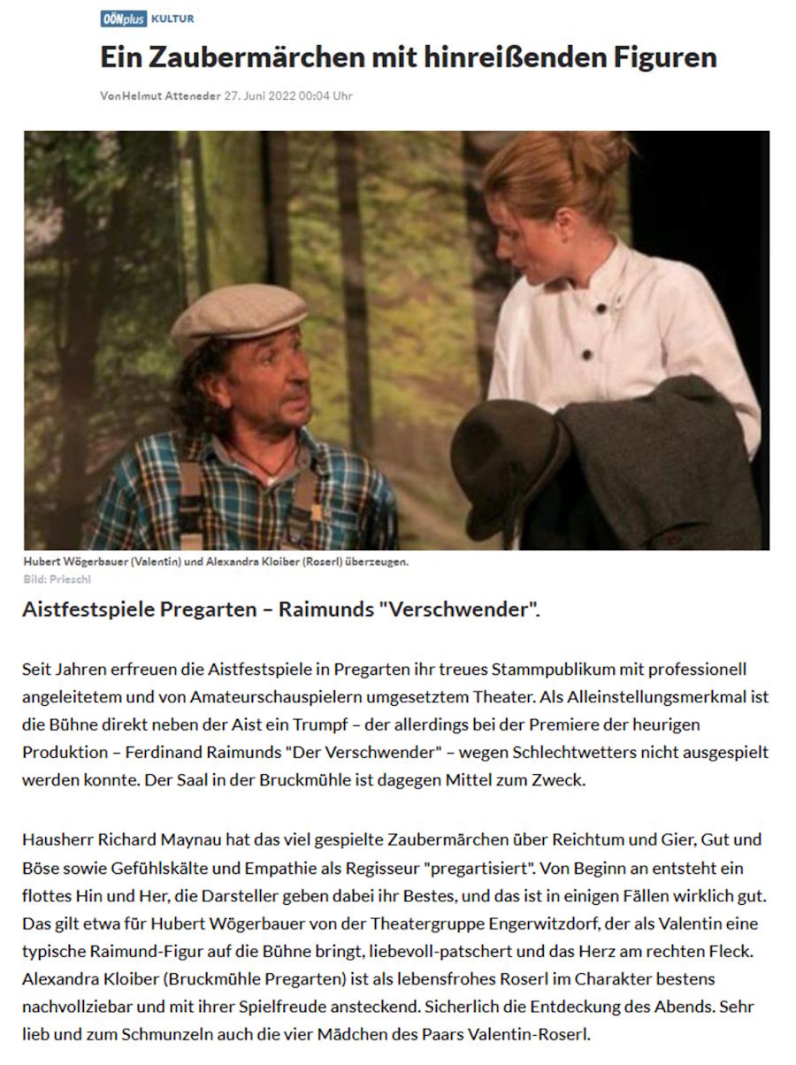 Kritik Verschwender - OÖN