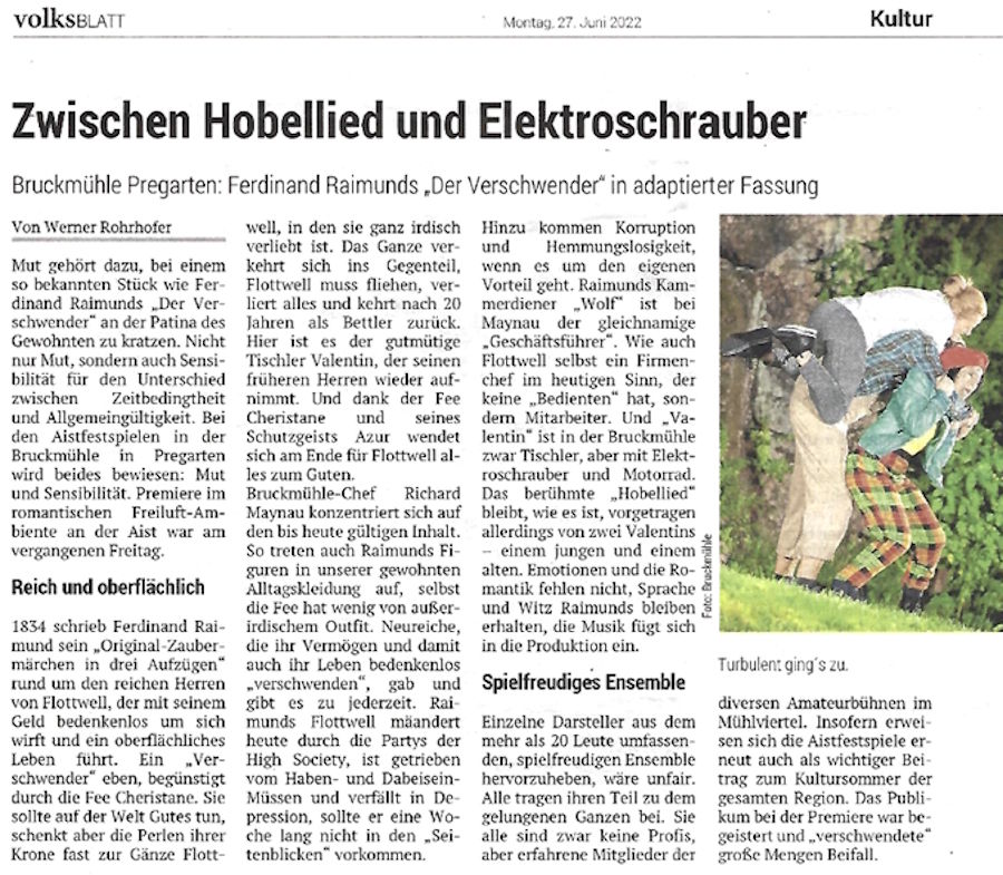 Kritik Verschwender - Volksblatt